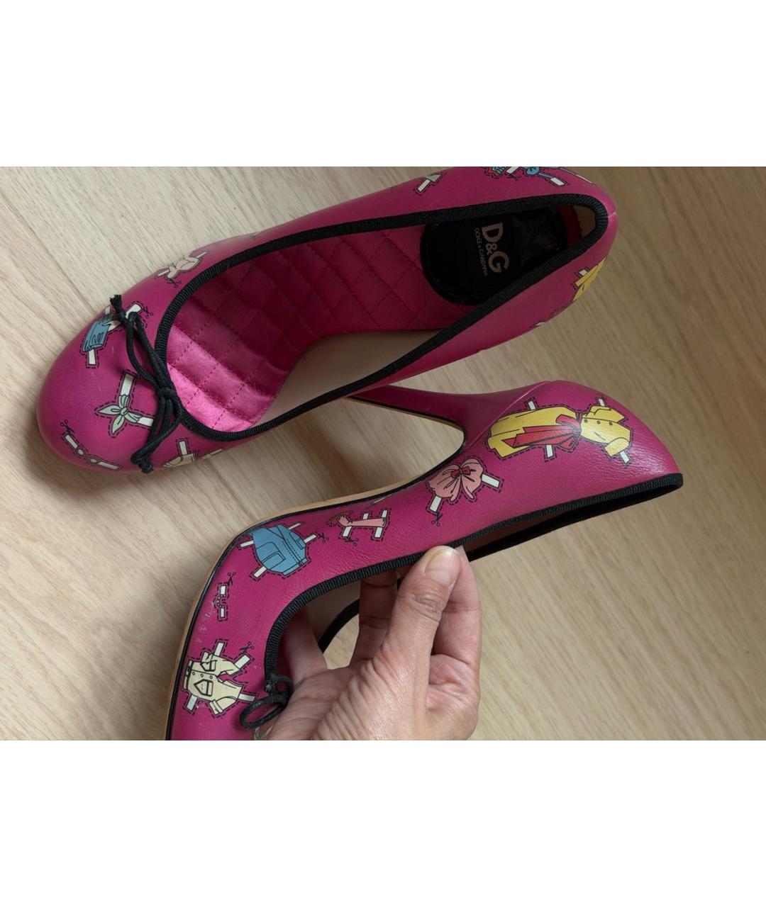 DOLCE&GABBANA Фуксия кожаные туфли, фото 3