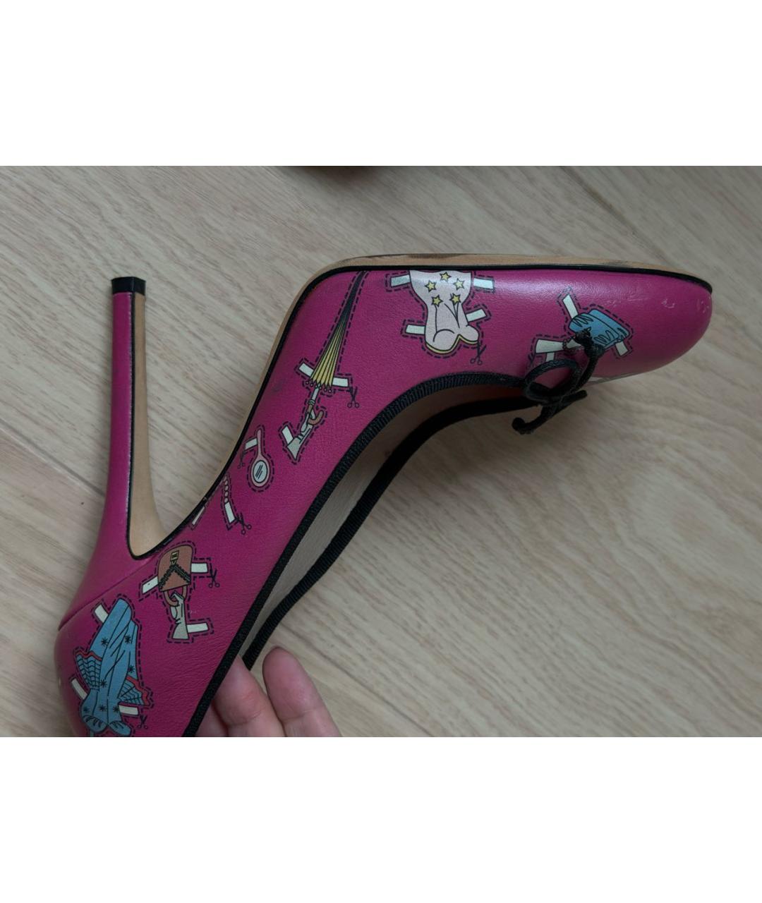 DOLCE&GABBANA Фуксия кожаные туфли, фото 9