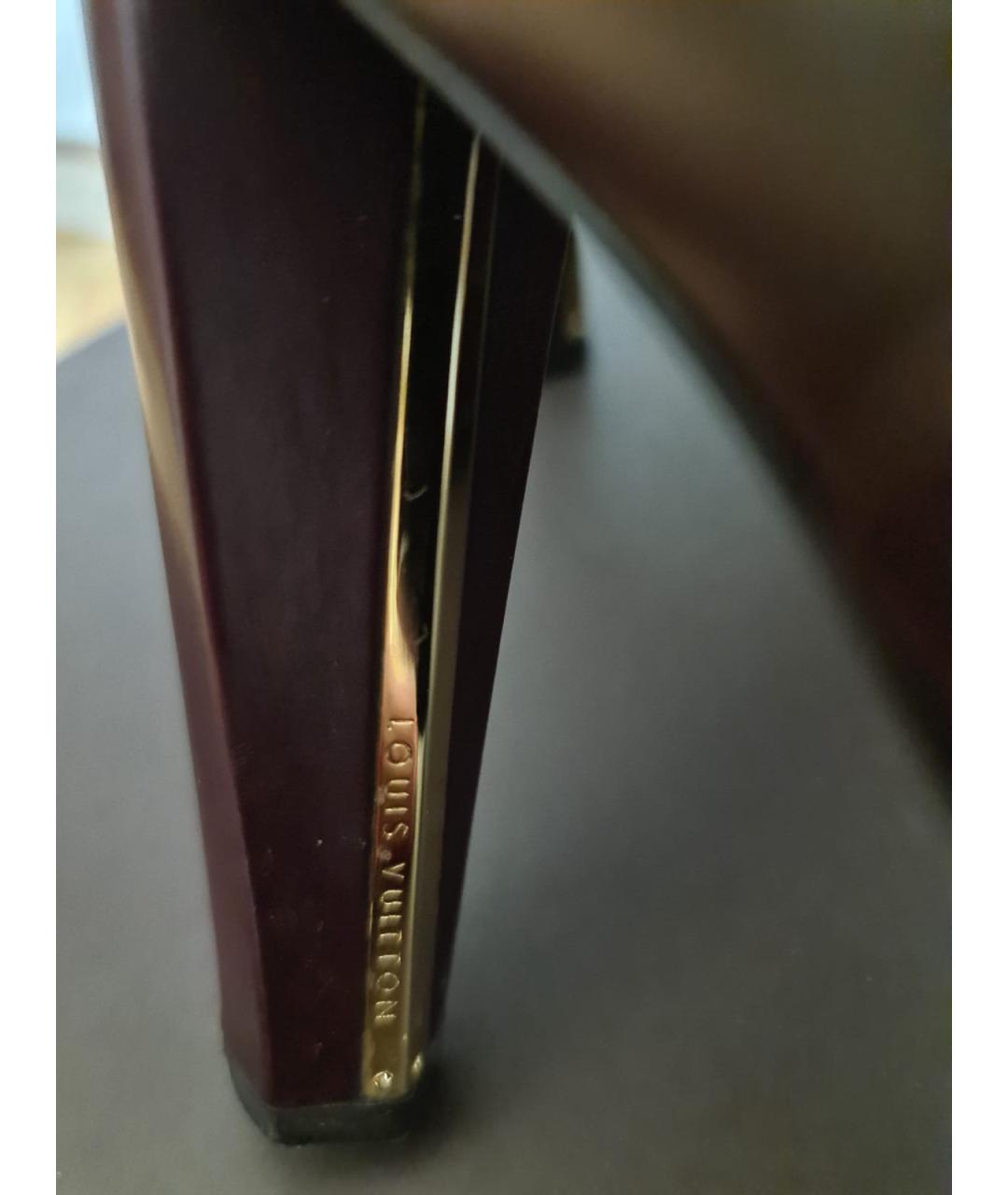 LOUIS VUITTON Бордовые кожаные ботильоны, фото 5