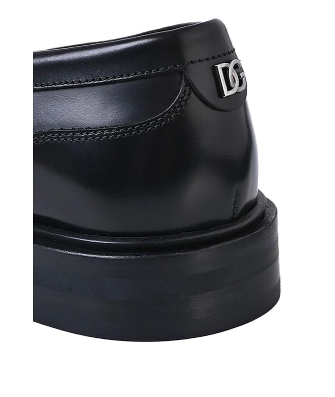 DOLCE&GABBANA Черные кожаные лоферы, фото 3
