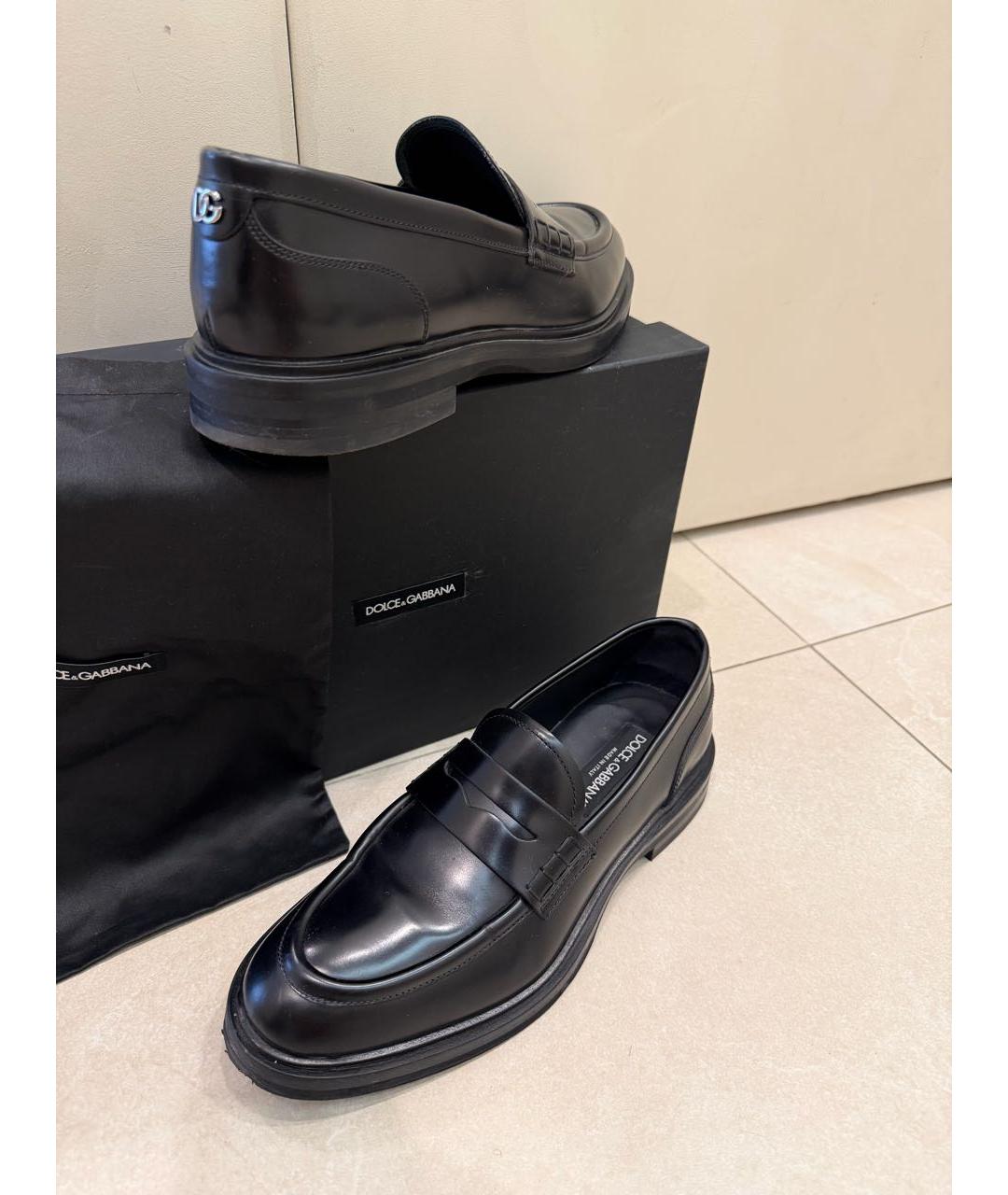 DOLCE&GABBANA Черные кожаные лоферы, фото 8
