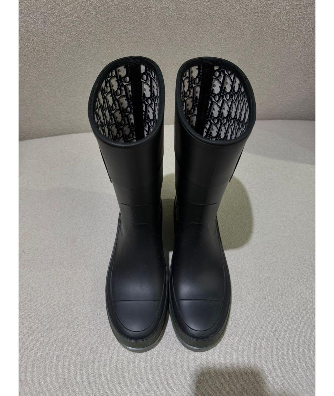 CHRISTIAN DIOR Черные резиновые сапоги, фото 2