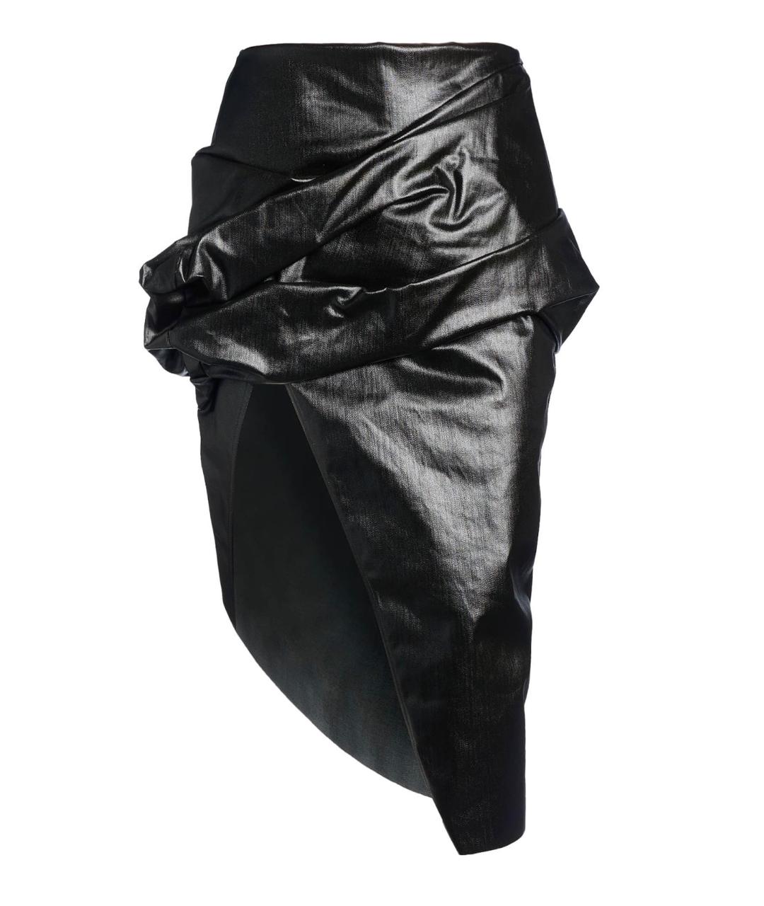 RICK OWENS Черная хлопковая юбка миди, фото 1