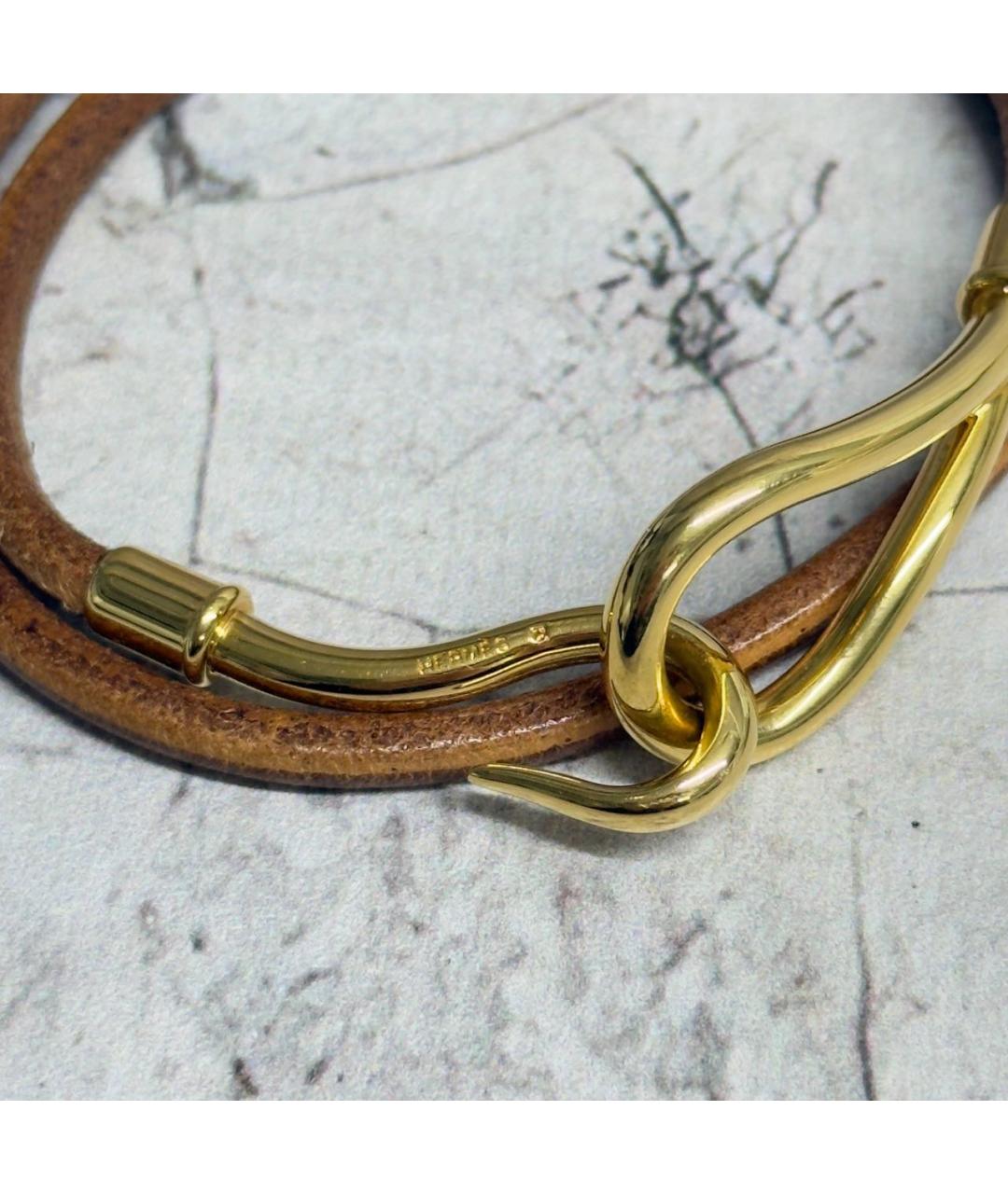 HERMES Коричневый кожаный браслет, фото 3