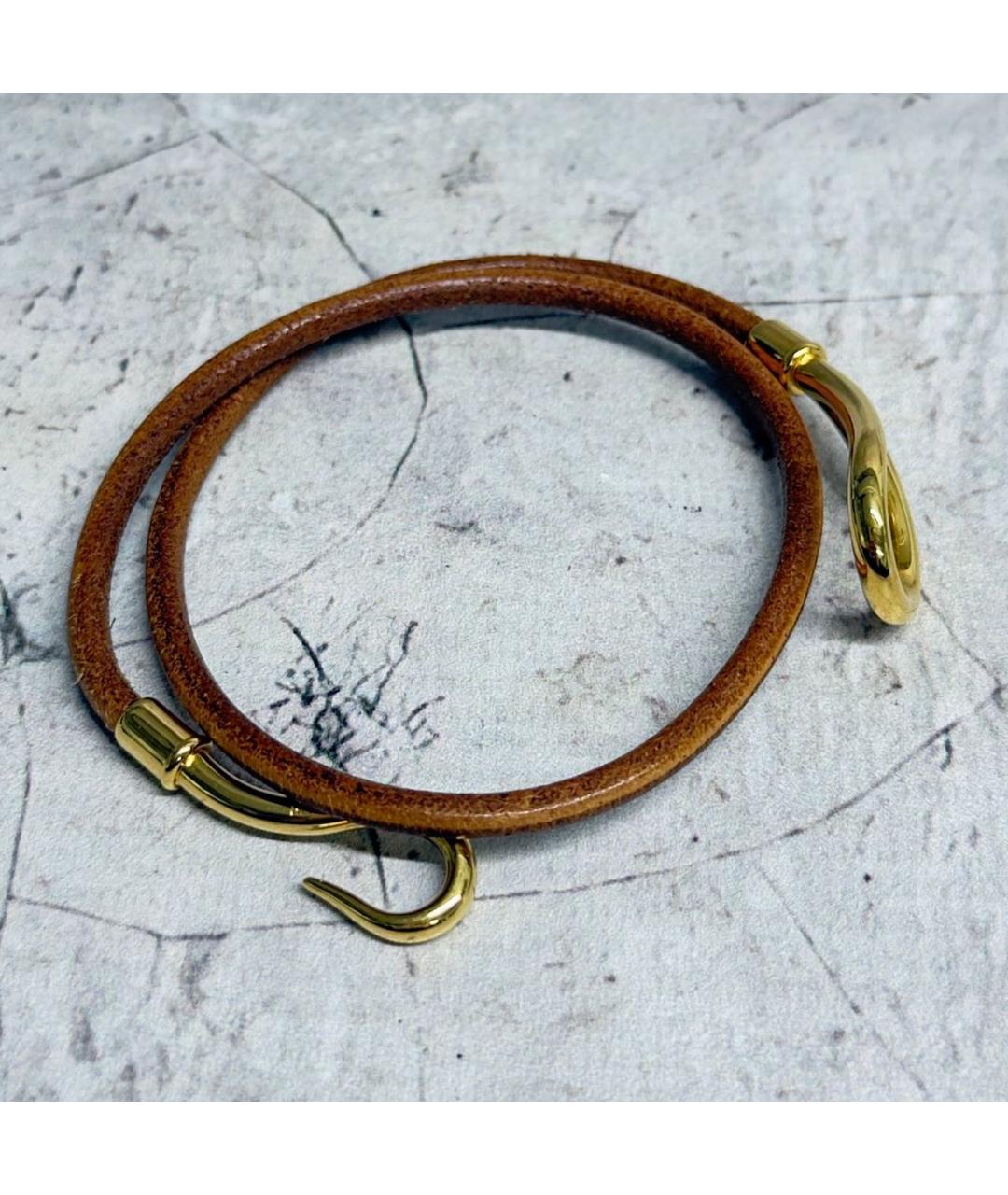 HERMES Коричневый кожаный браслет, фото 2