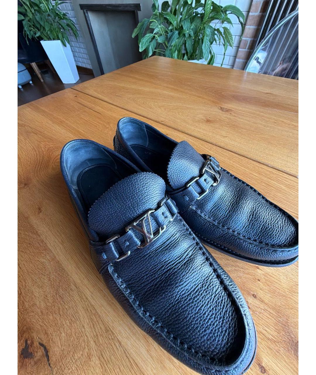 LOUIS VUITTON Черные кожаные лоферы, фото 5