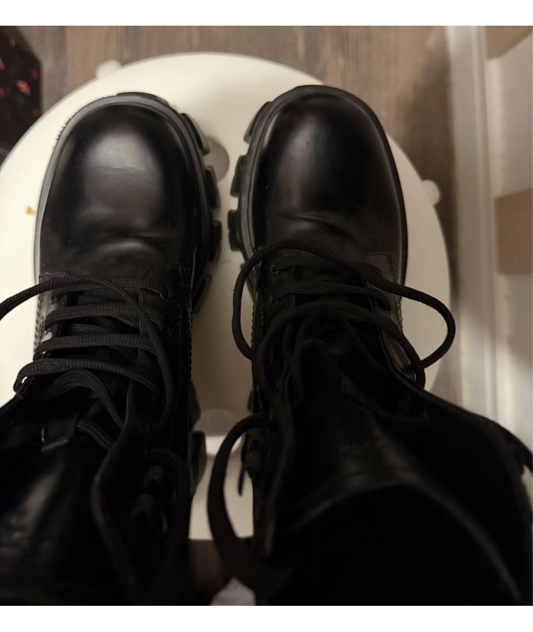 PRADA Черные текстильные ботинки, фото 3