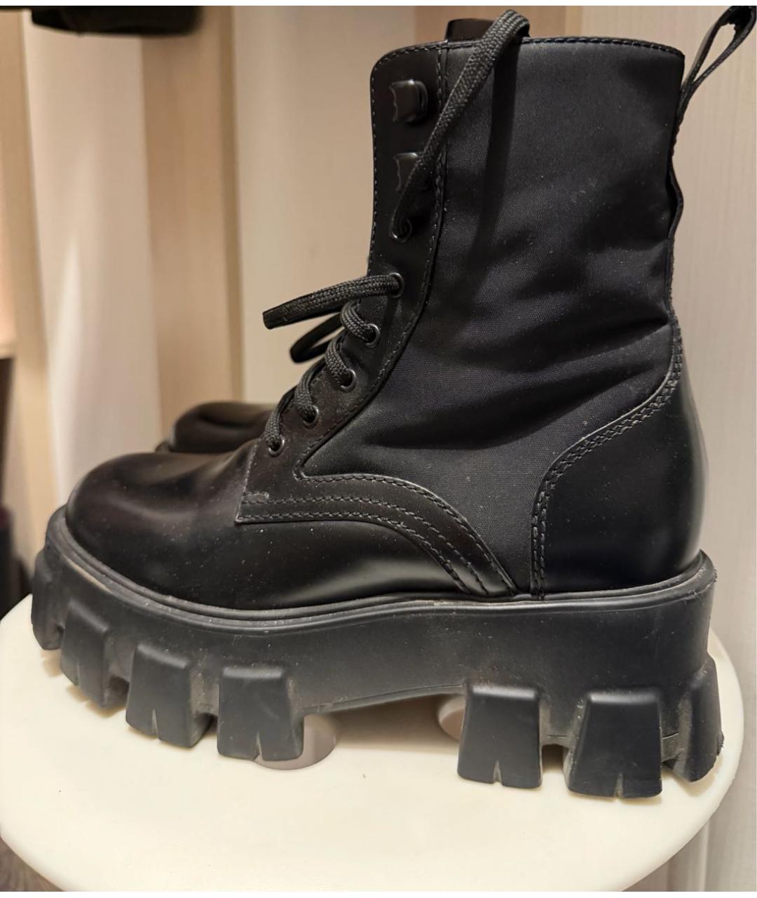 PRADA Черные текстильные ботинки, фото 8