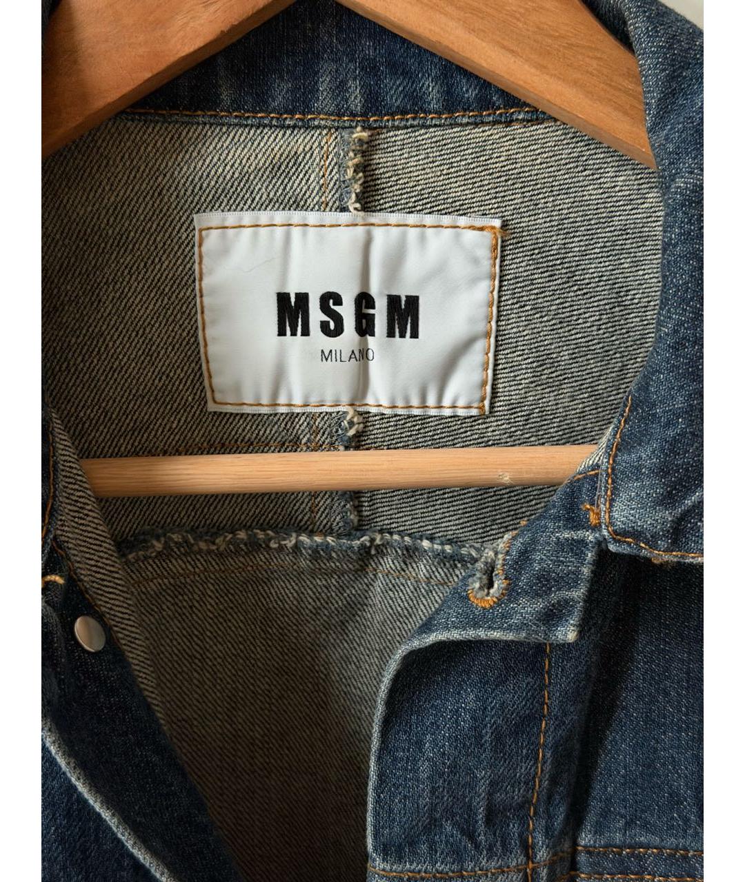 MSGM Темно-синяя деним куртка, фото 3