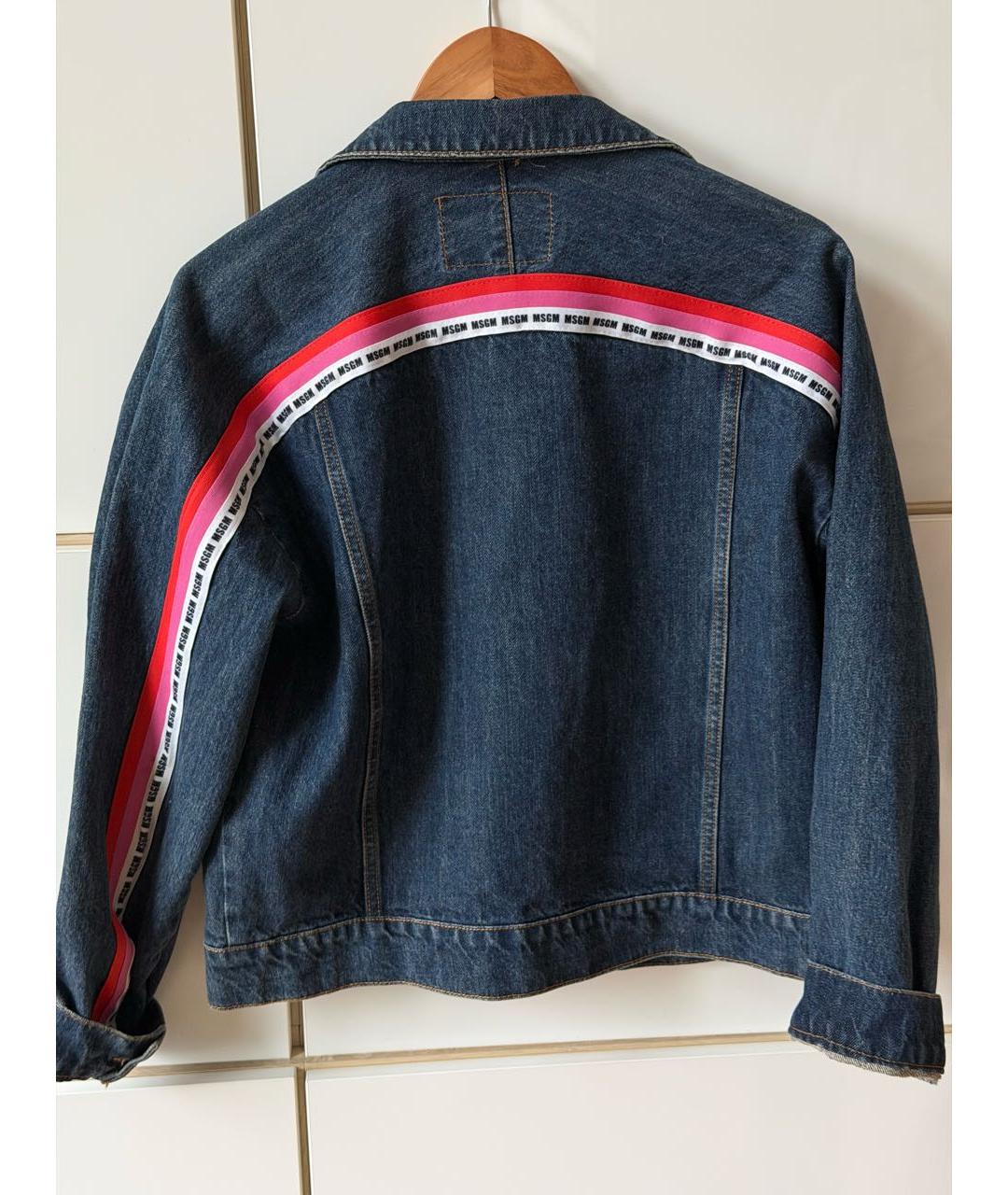 MSGM Темно-синяя деним куртка, фото 2