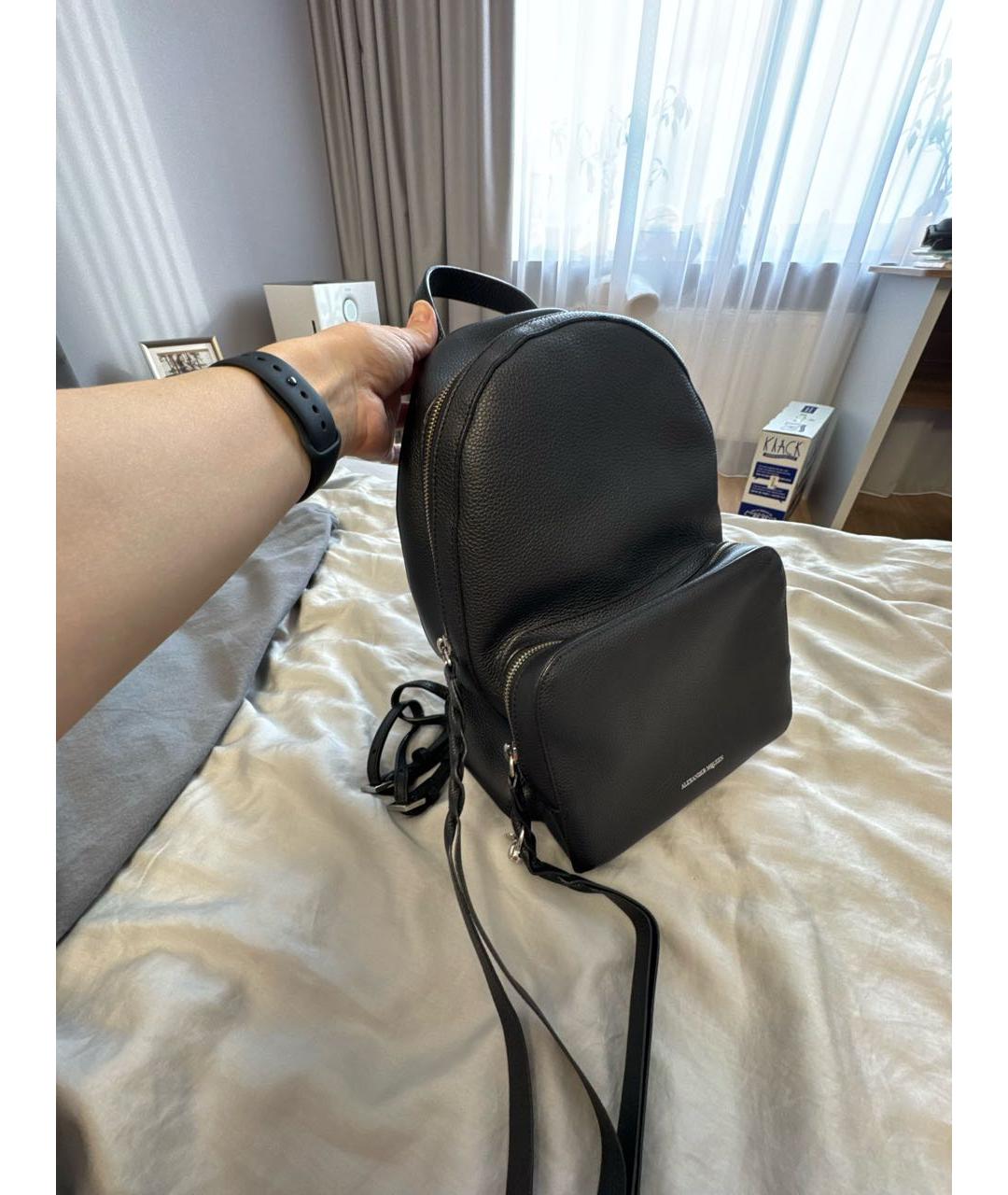 ALEXANDER MCQUEEN Черный кожаный рюкзак, фото 2