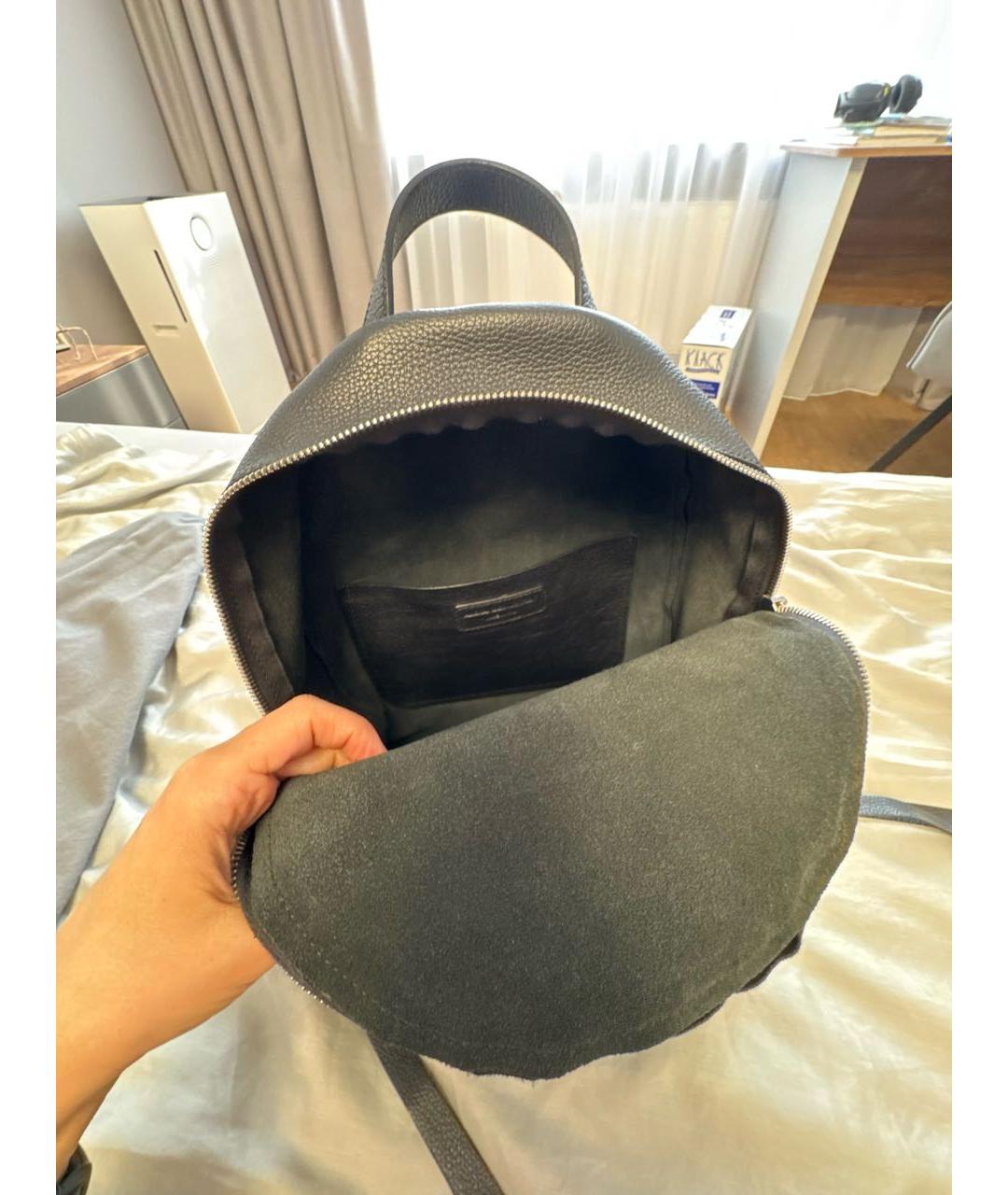 ALEXANDER MCQUEEN Черный кожаный рюкзак, фото 4