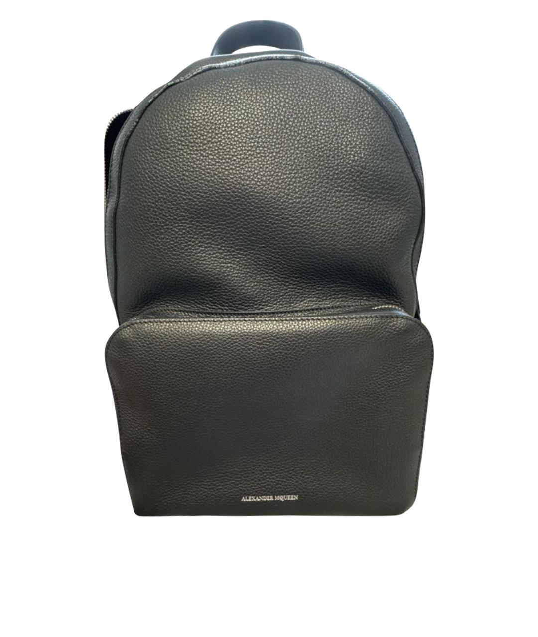 ALEXANDER MCQUEEN Черный кожаный рюкзак, фото 1