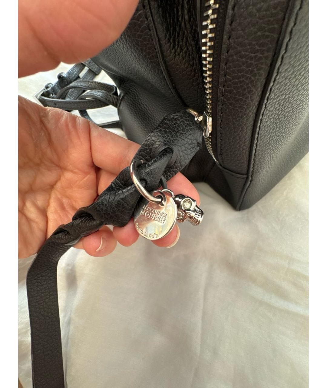 ALEXANDER MCQUEEN Черный кожаный рюкзак, фото 6