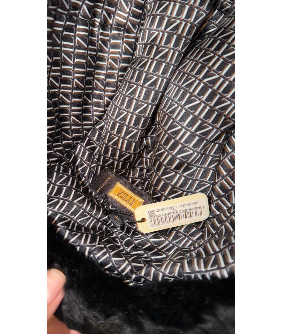 ZILLI Черная шерстяная шапка, фото 6