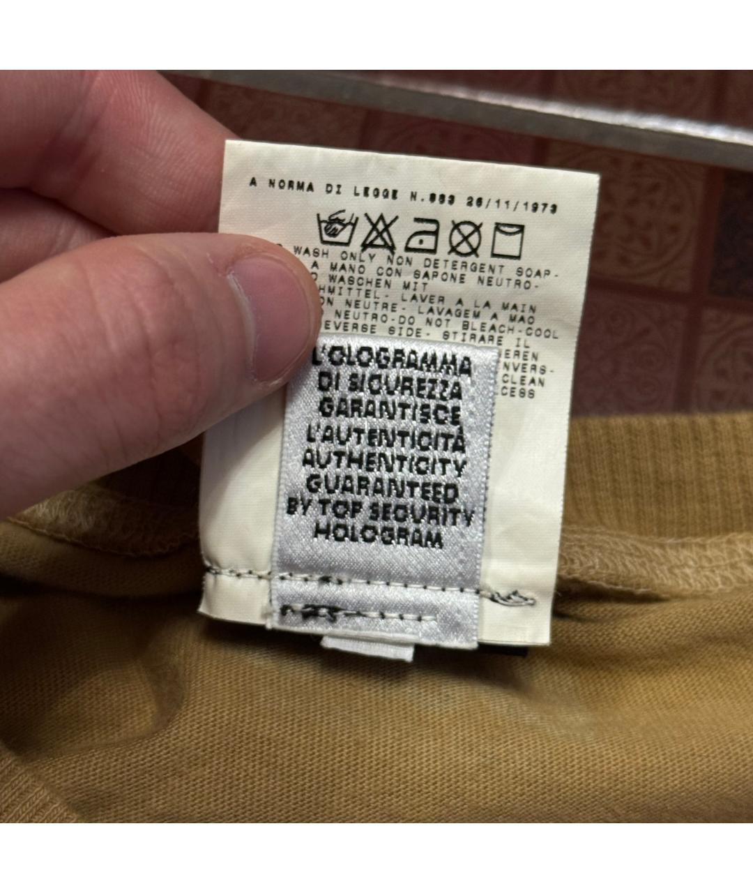 DOLCE&GABBANA Бежевая хлопковая футболка, фото 4