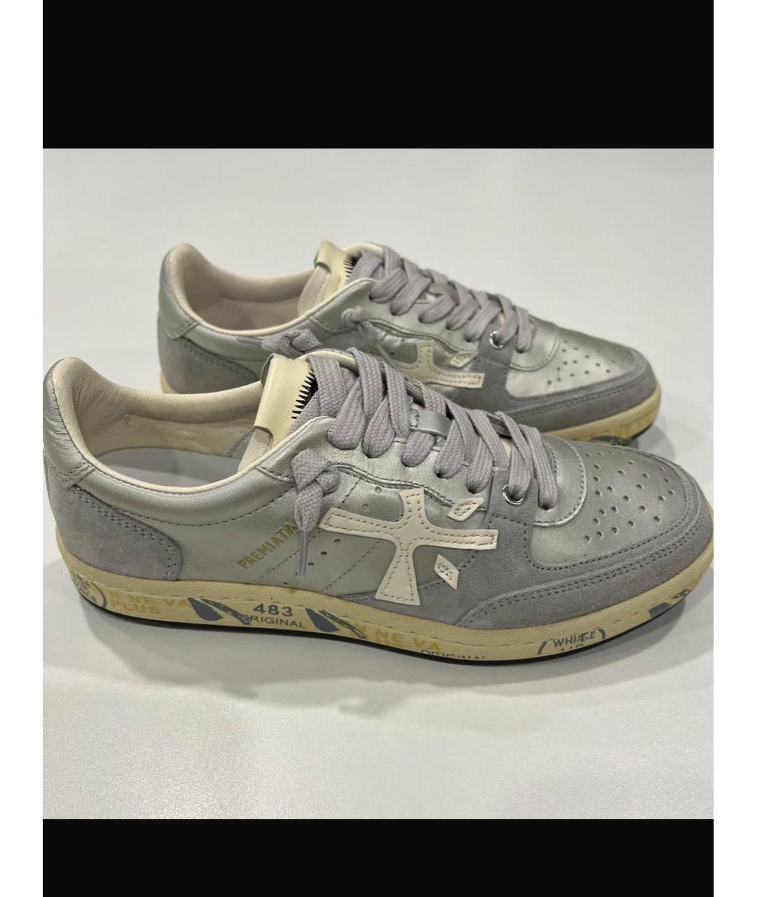 PREMIATA Серые кожаные кеды, фото 2