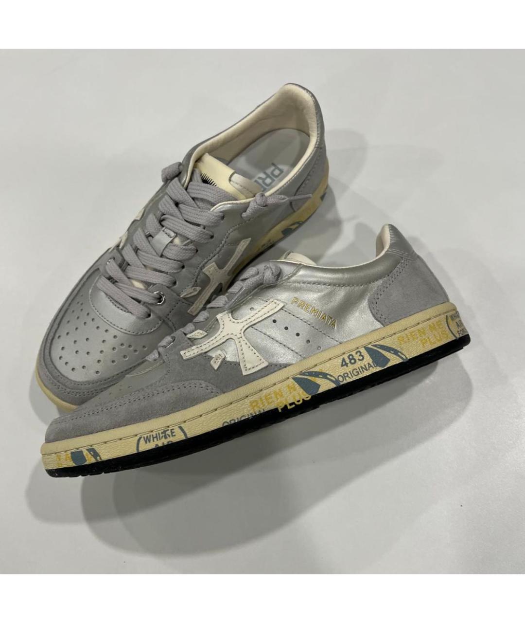 PREMIATA Серые кожаные кеды, фото 3