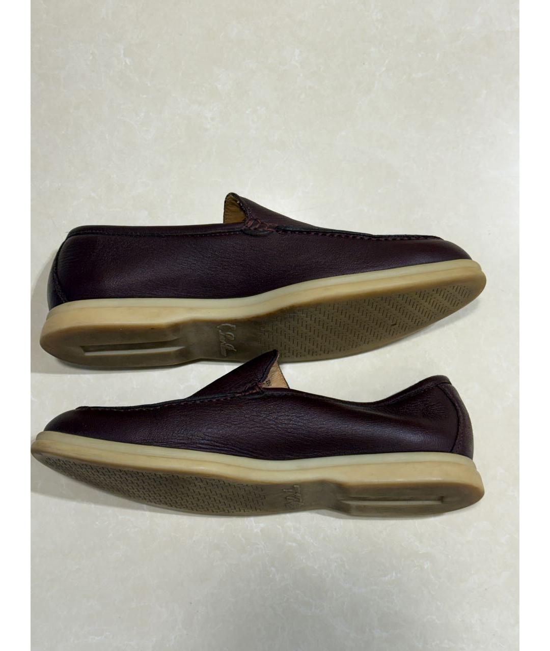 LORO PIANA Коричневые кожаные лоферы, фото 7