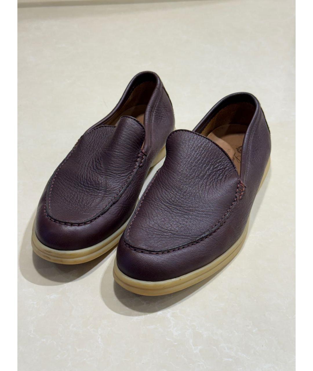 LORO PIANA Коричневые кожаные лоферы, фото 2