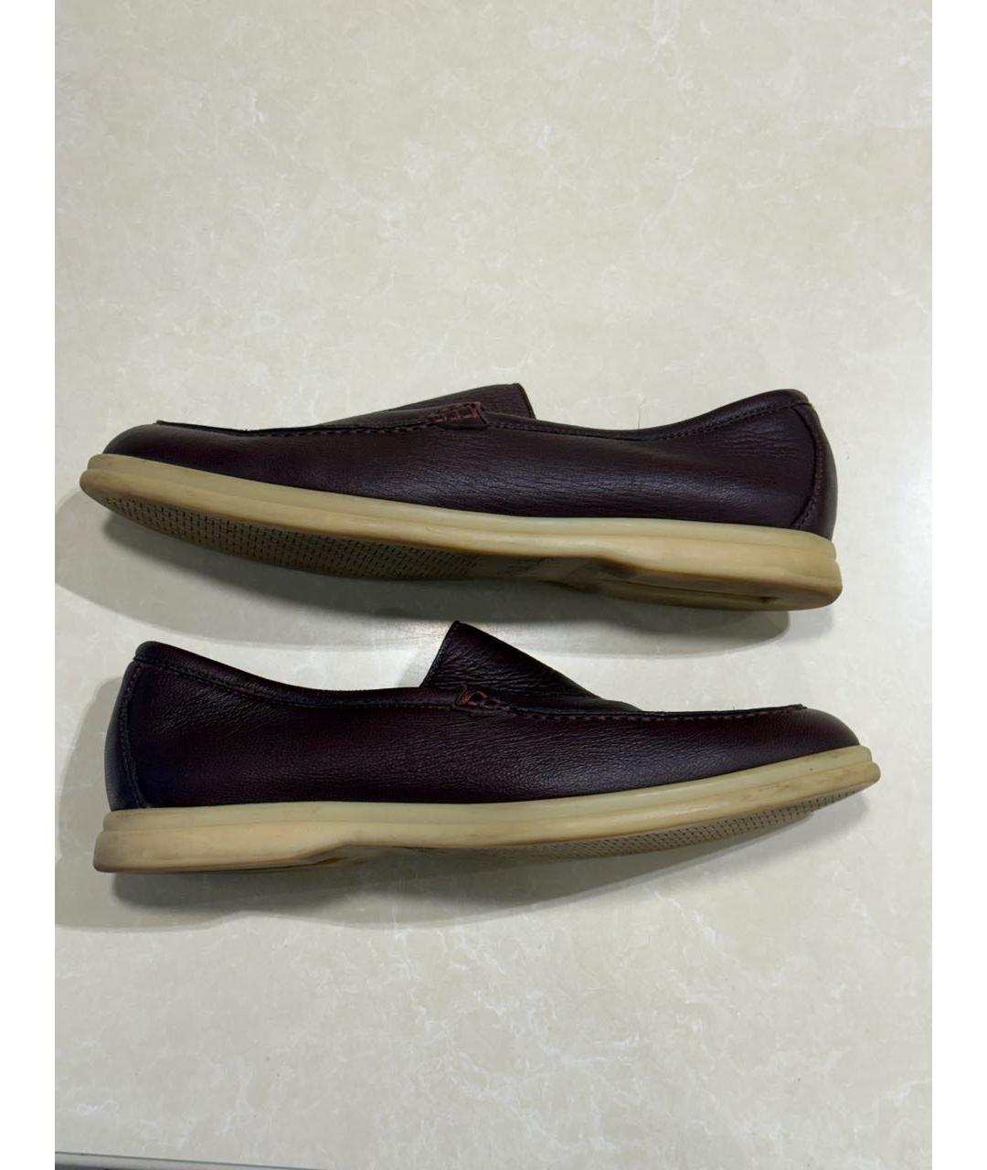 LORO PIANA Коричневые кожаные лоферы, фото 6