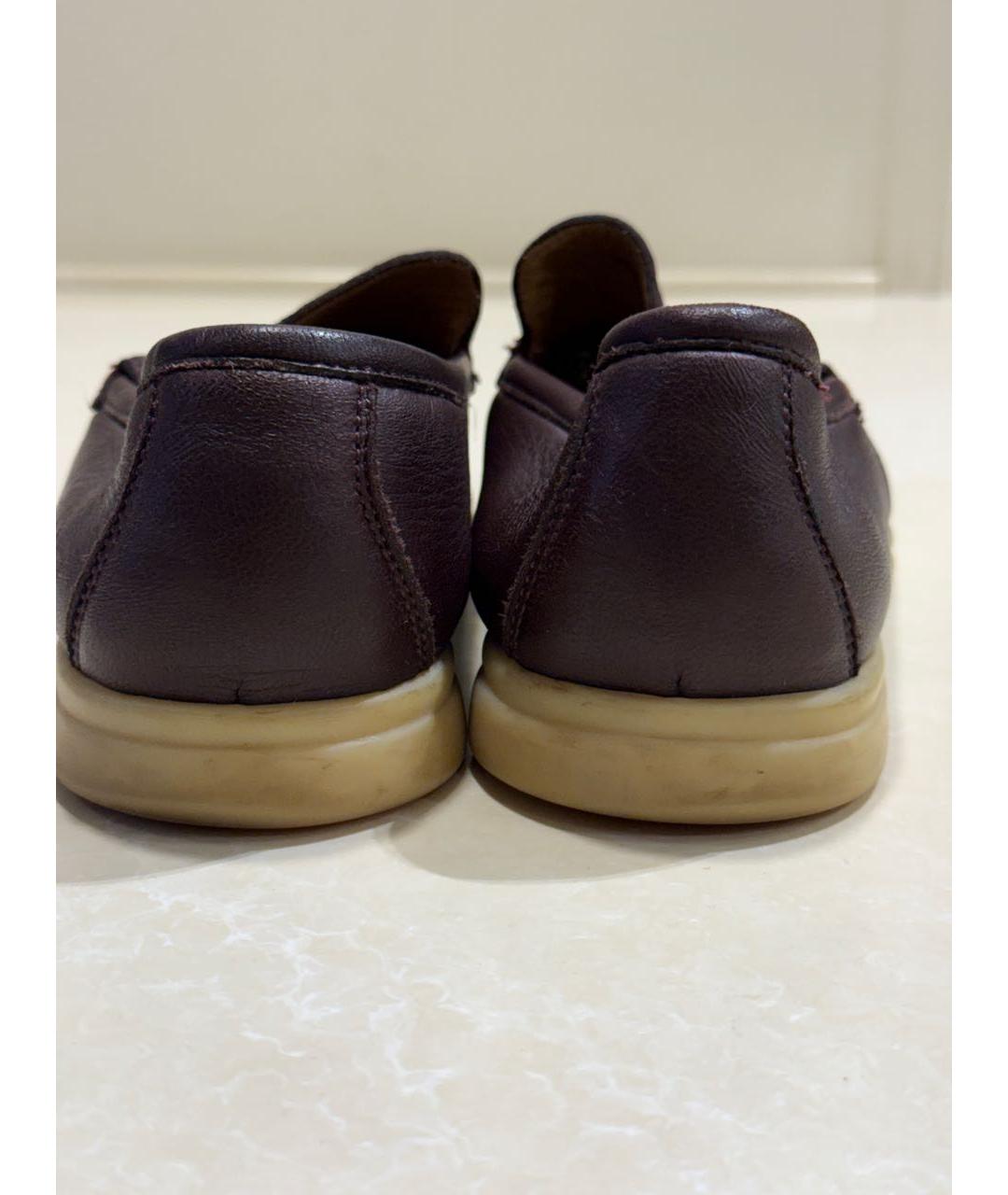 LORO PIANA Коричневые кожаные лоферы, фото 4