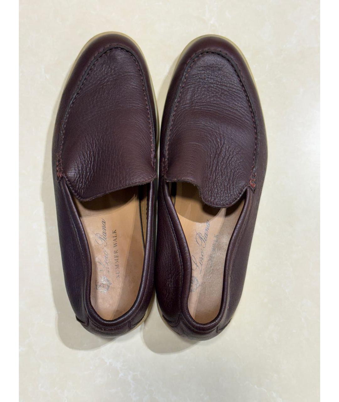LORO PIANA Коричневые кожаные лоферы, фото 3