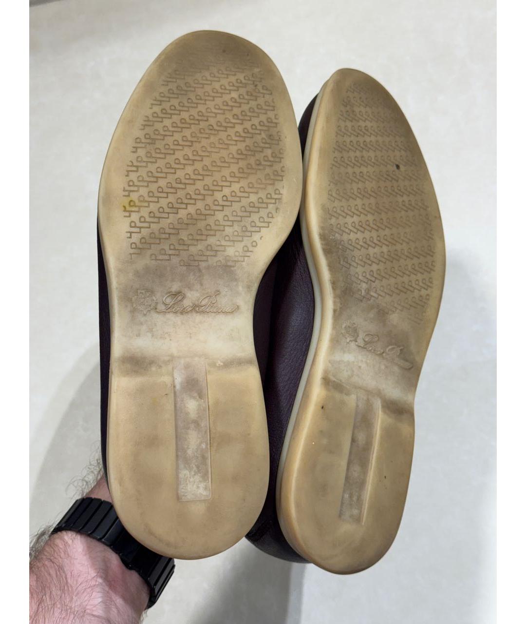 LORO PIANA Коричневые кожаные лоферы, фото 5