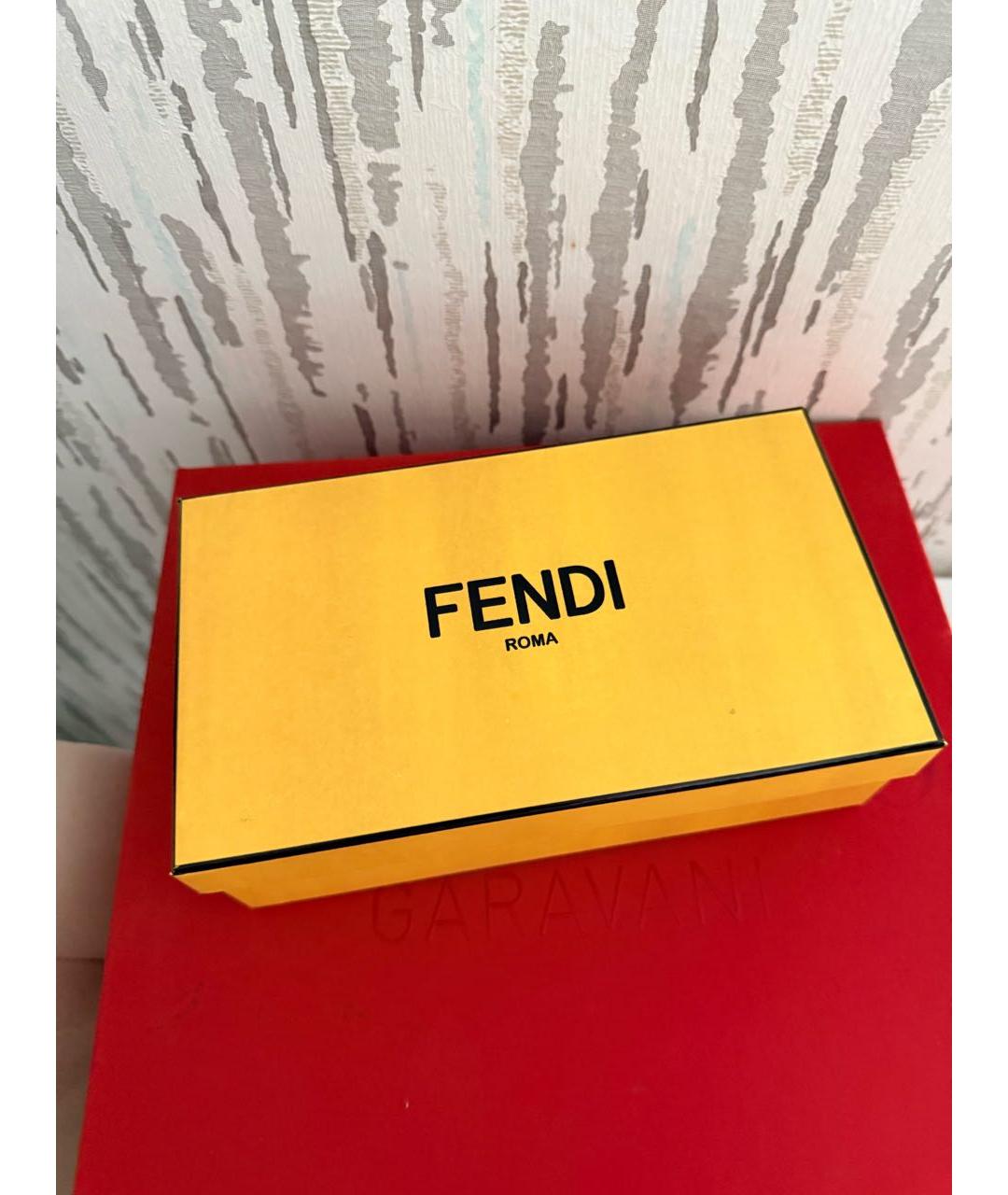 FENDI Золотые металлические солнцезащитные очки, фото 4
