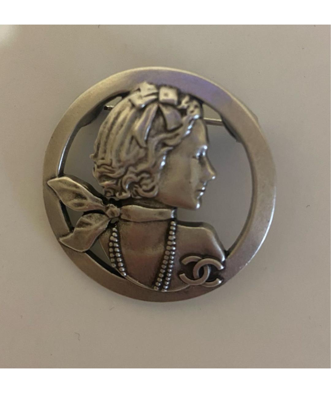 CHANEL Серебряная металлическая булавка / брошь, фото 4