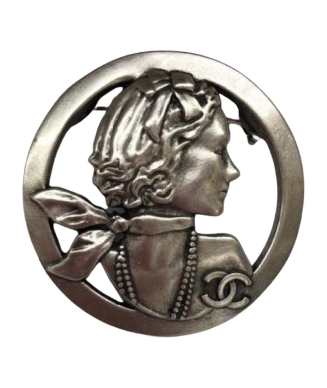 CHANEL Серебряная металлическая булавка / брошь, фото 1