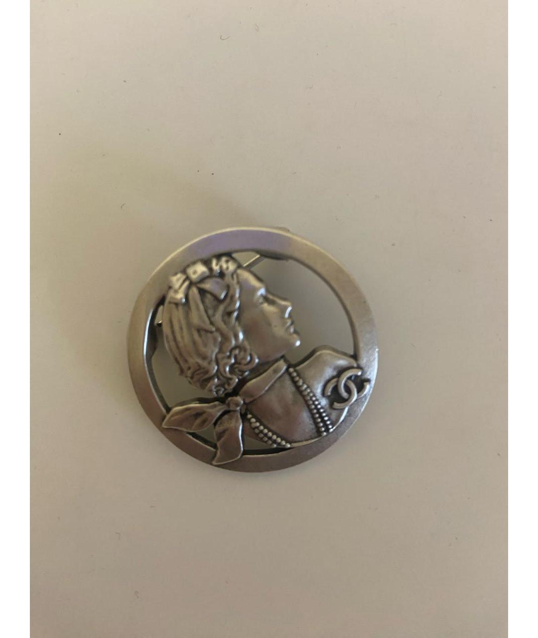 CHANEL Серебряная металлическая булавка / брошь, фото 2