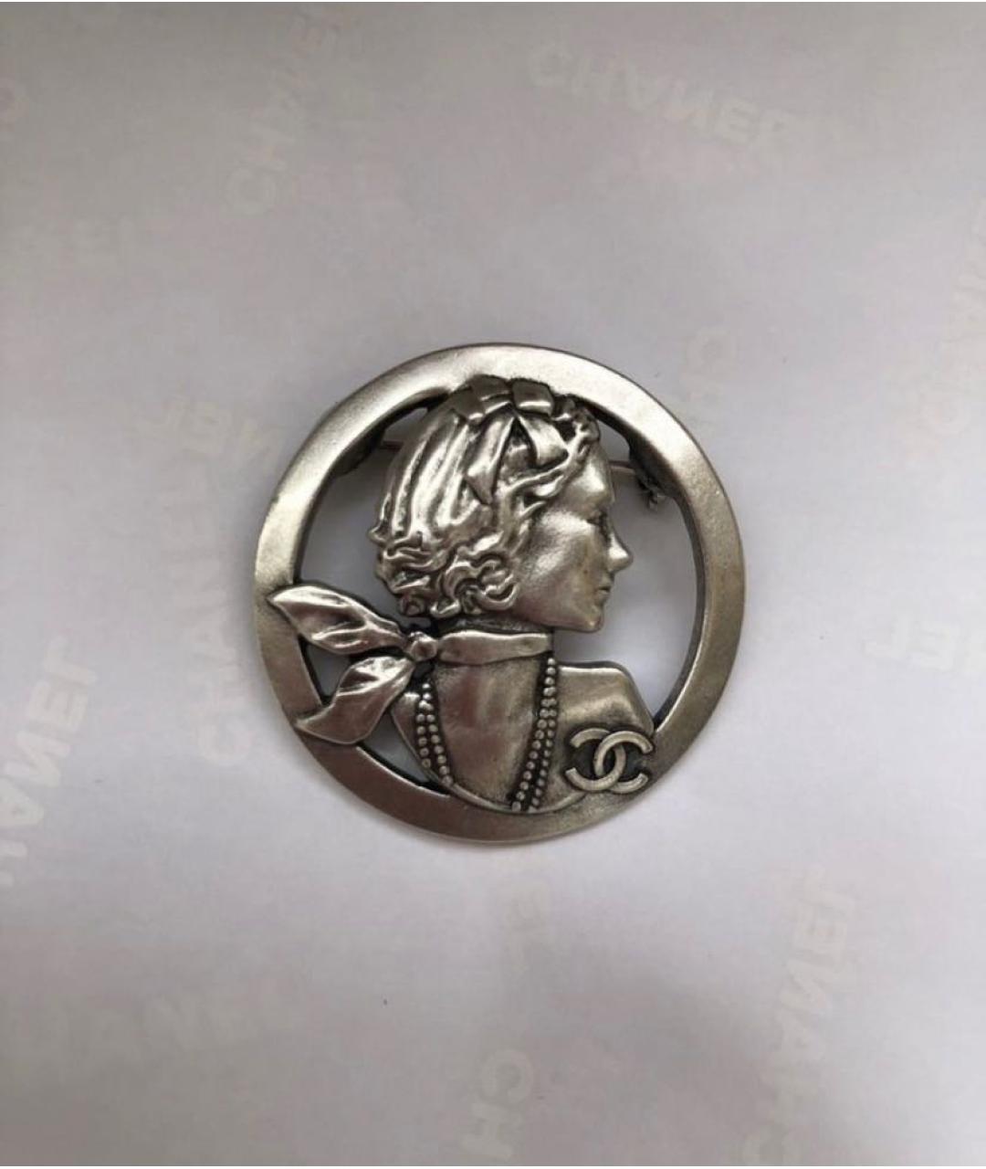 CHANEL Серебряная металлическая булавка / брошь, фото 5