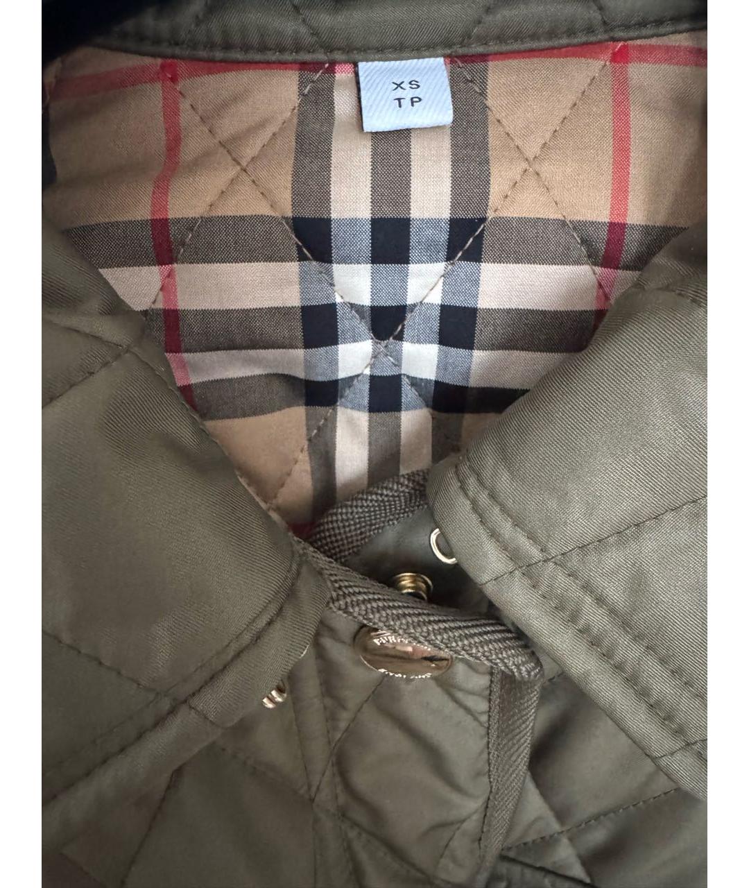 BURBERRY Зеленая хлопковая куртка, фото 4