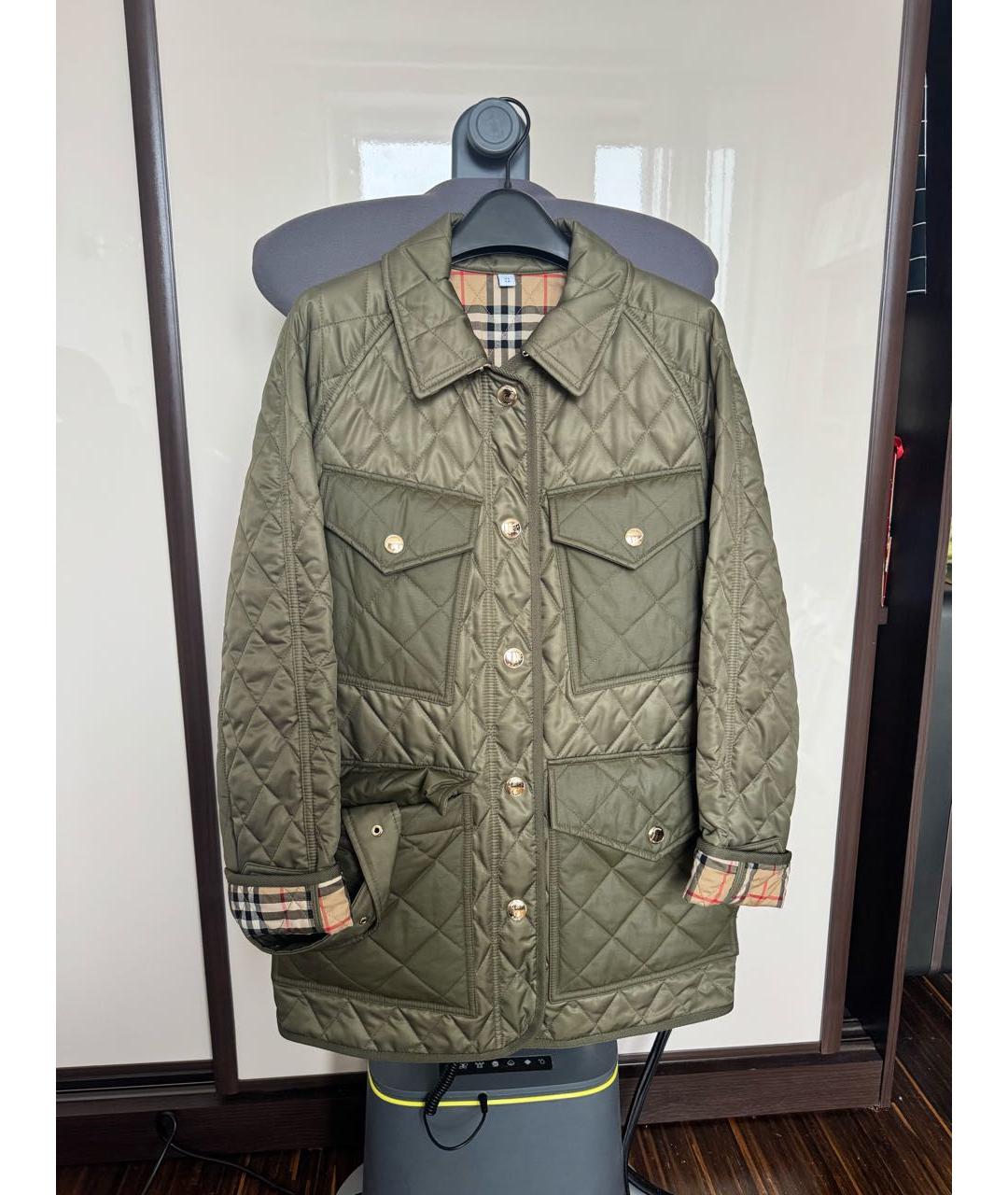 BURBERRY Зеленая хлопковая куртка, фото 6