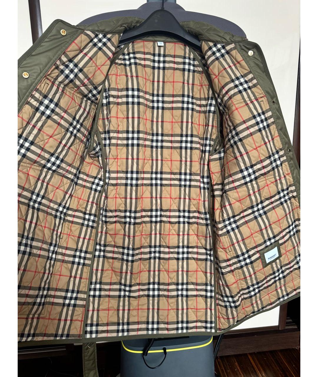 BURBERRY Зеленая хлопковая куртка, фото 7