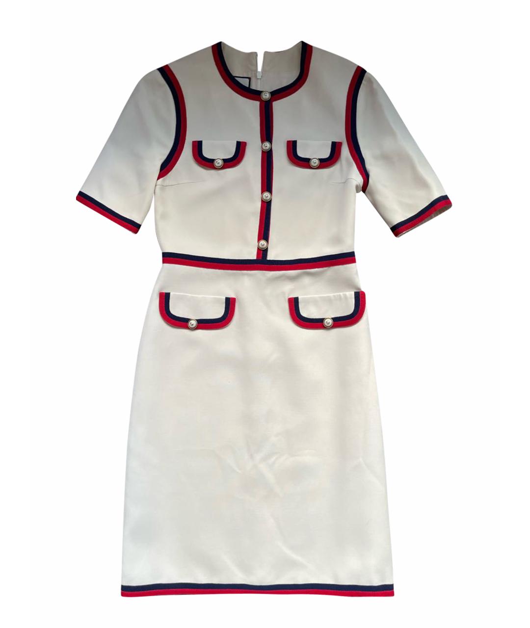 GUCCI Бежевое шелковое повседневное платье, фото 1