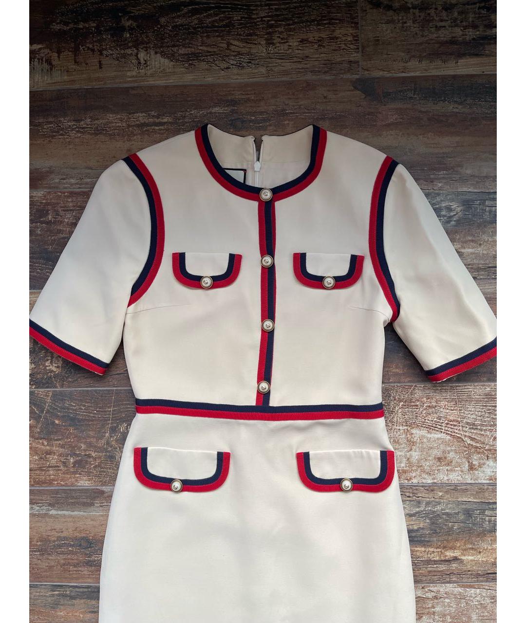 GUCCI Бежевое шелковое повседневное платье, фото 2