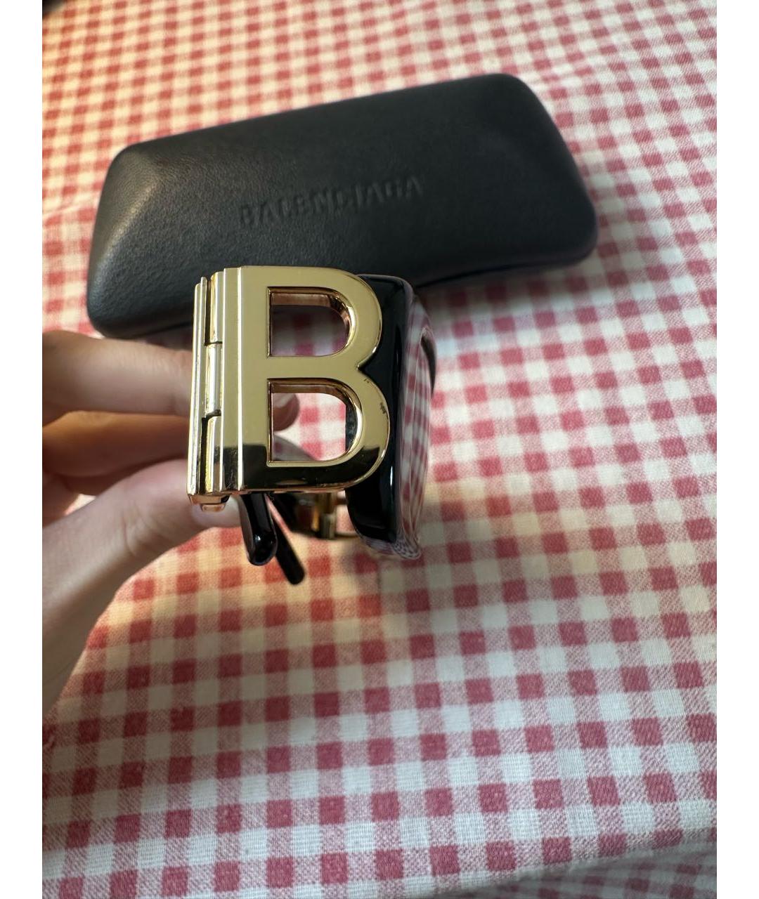 BALENCIAGA Черные пластиковые солнцезащитные очки, фото 3