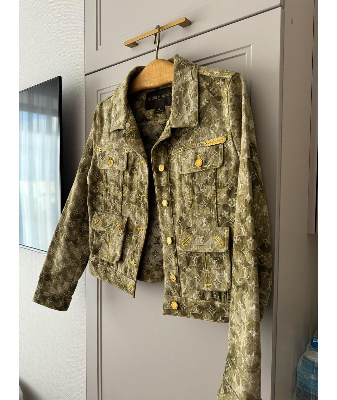 LOUIS VUITTON Хаки хлопковая куртка, фото 6