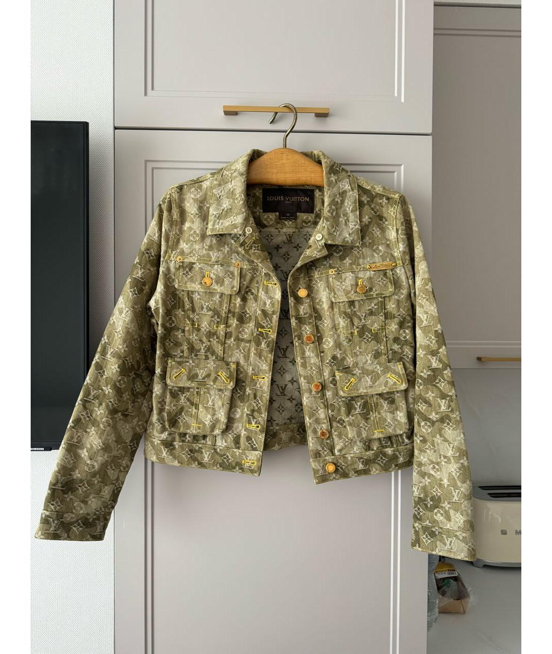 LOUIS VUITTON Хаки хлопковая куртка, фото 8