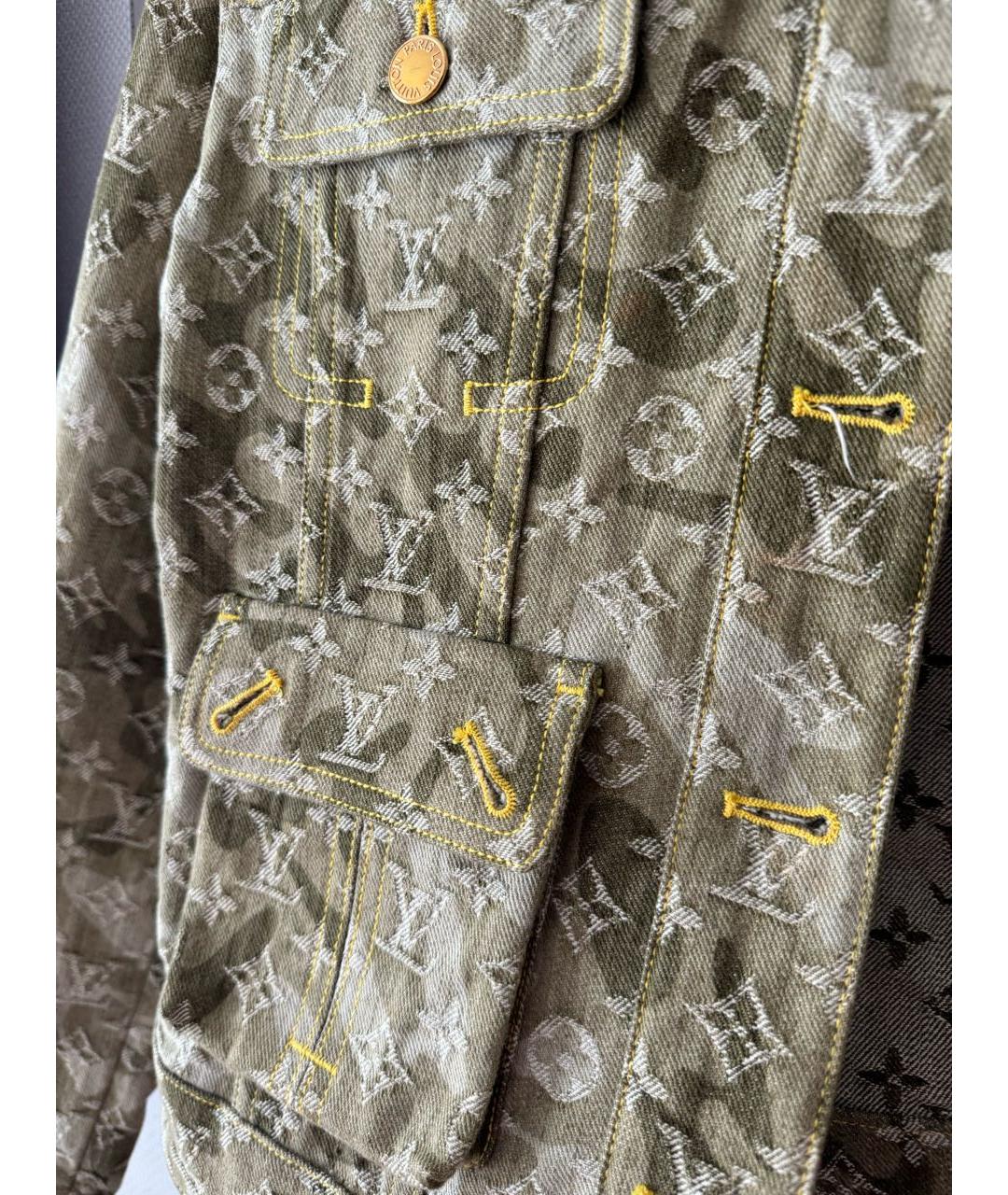 LOUIS VUITTON Хаки хлопковая куртка, фото 4