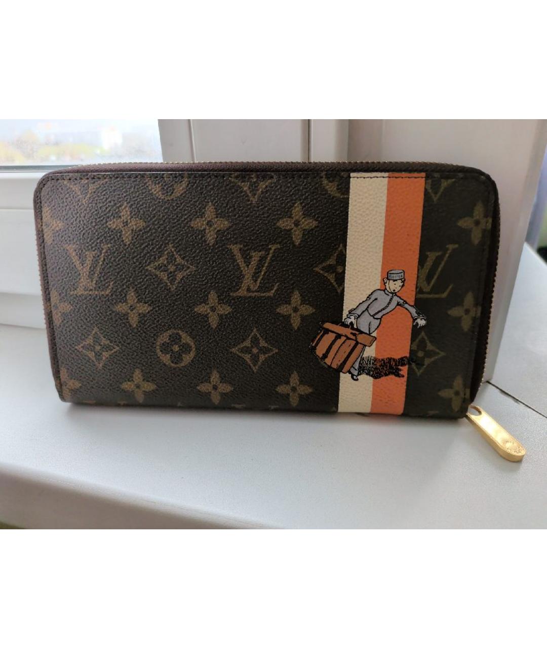 LOUIS VUITTON Коричневый кошелек, фото 4