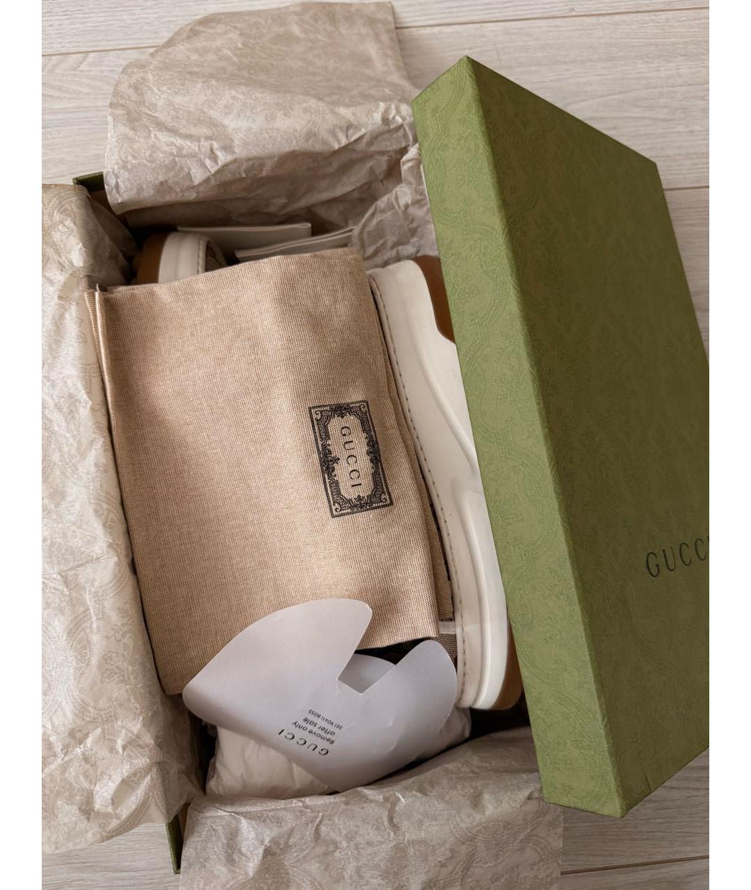 GUCCI Бежевые текстильные кеды, фото 2