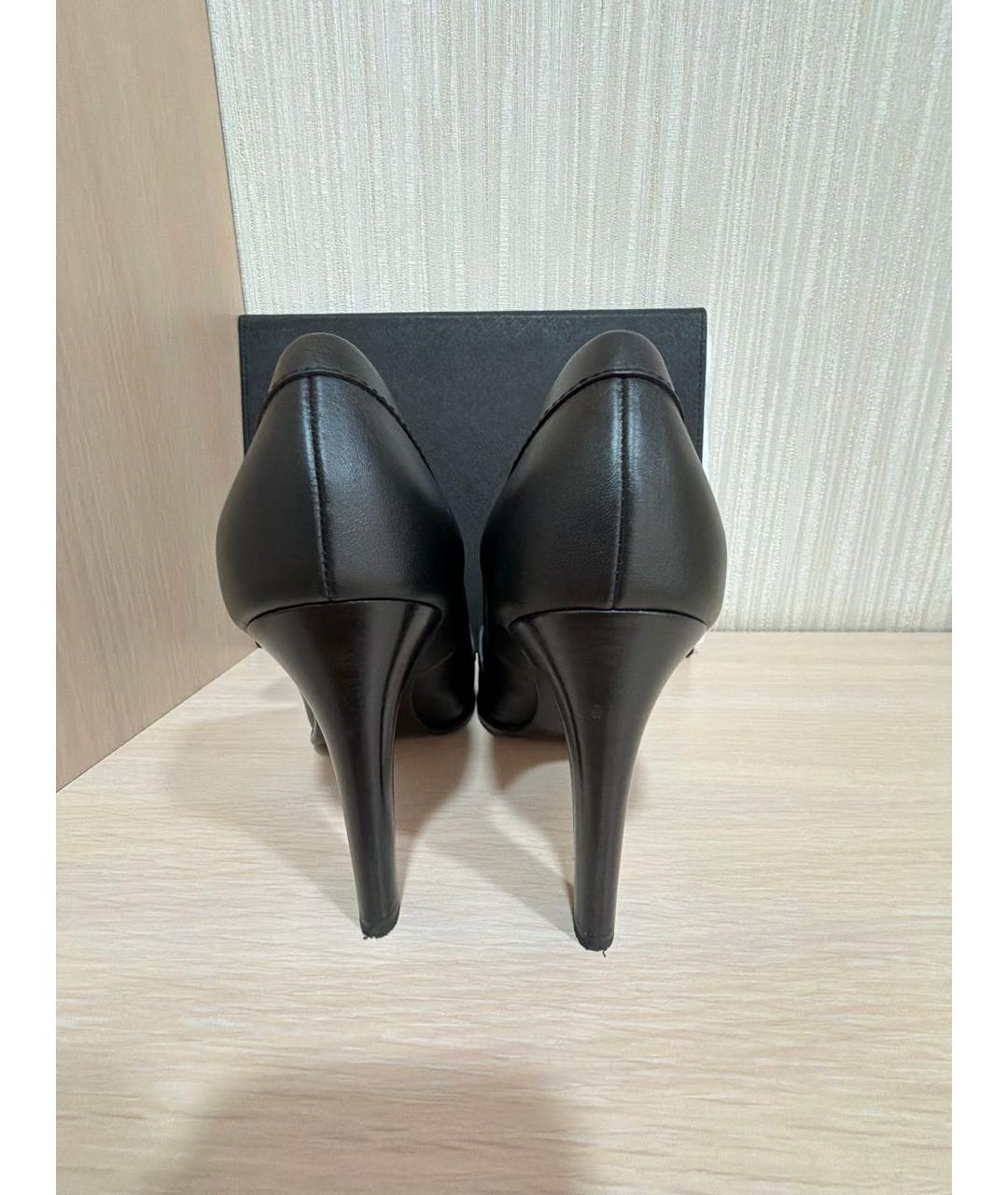 CHANEL Черные кожаные туфли, фото 4