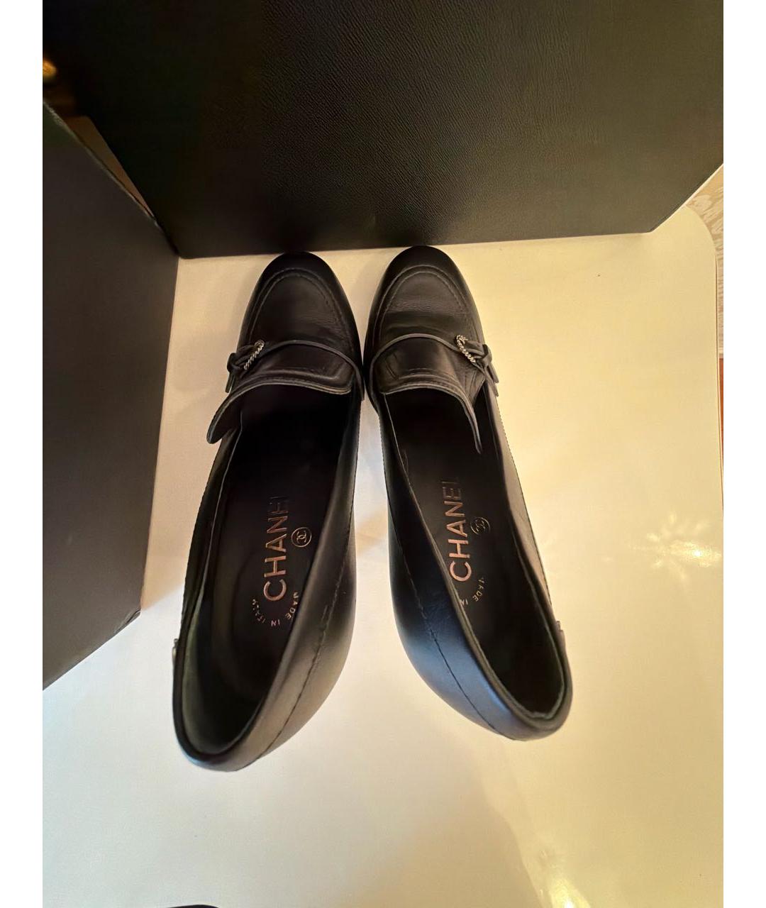 CHANEL Черные кожаные туфли, фото 3