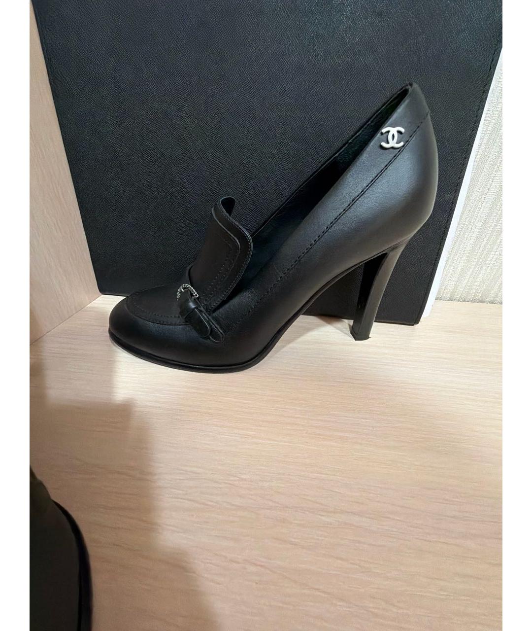 CHANEL Черные кожаные туфли, фото 8