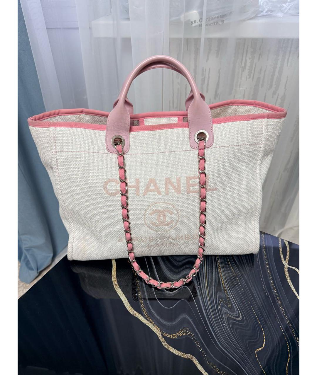CHANEL Белая твидовая сумка тоут, фото 9