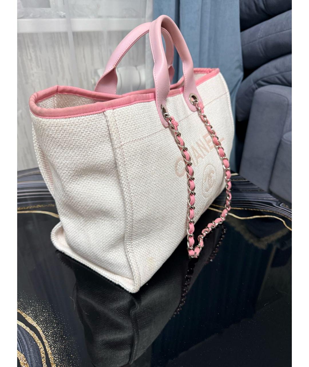 CHANEL Белая твидовая сумка тоут, фото 2