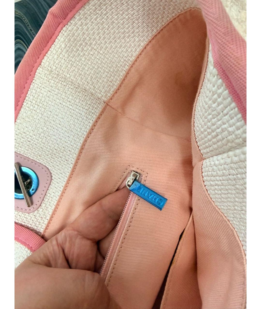 CHANEL Белая твидовая сумка тоут, фото 6